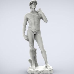 Michelangelo’s David Statue Replica | High Detail Miniature | 3D Printed Resin Sculpture | Classical Art Gift | Small Desk Statuette