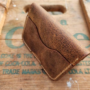 Cuir vintage Portefeuille en cuir fait main, Porte-cartes a volet, minimaliste, porte-cartes, cadeau hommes femmes, style western, vintage