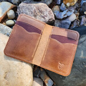 Elégant Minimaliste Portefeuille en cuir haut de gamme, Porte-cartes à volet, cuir véritable fait main, cadeau homme & femme, Horween, EDC