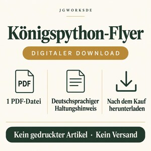 Königspython Haltung – deutscher Info-Flyer als PDF-Download 画像 1