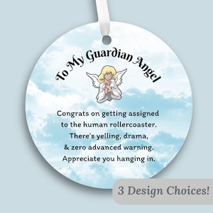 Personalized Funny Car Charm Humorous Guardian Angel Gift for Her Angel Charm for Women Custom Guardian Angel Ornament Gift Idea for Sister