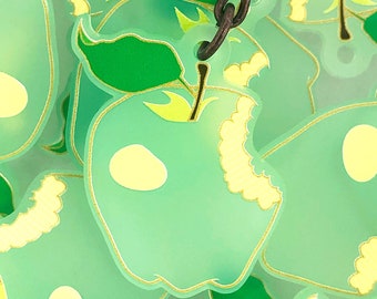 Green Apple Keychain 1.5 inches x 1.25 inches - Acrylic Keychains