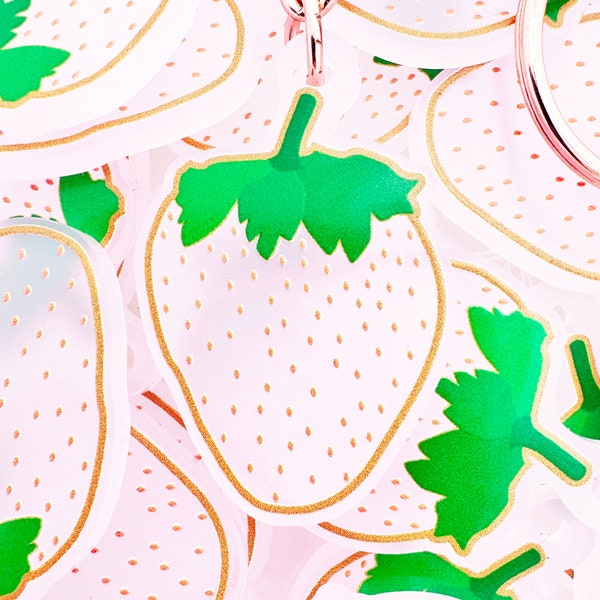 Pineberry Keychain 1.5 in x 1 in