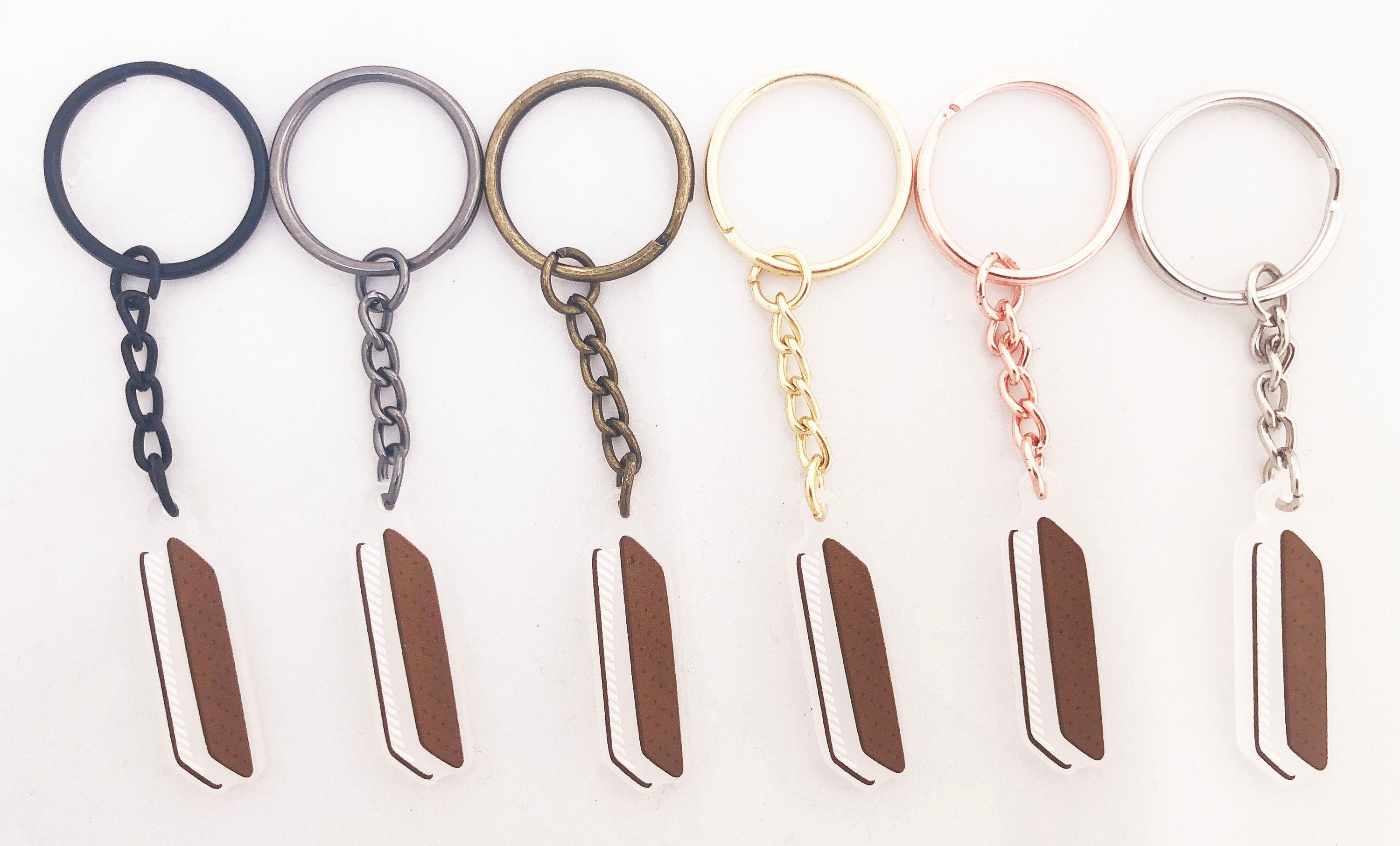 Ice Cream Sandwich Keychain - 1.5 Inches - Acrylic Keychains