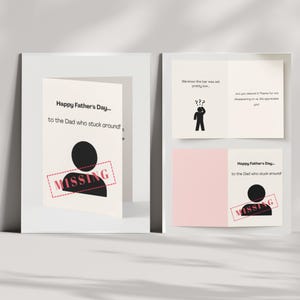 Carte de fête des pères amusante pour papa en prime - cadeau humour noir carte de fête des pères imprimable - papa absent - beau-père