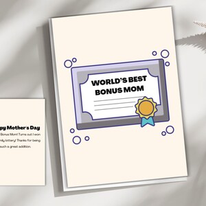 Tarjeta del Día de la Madre para Mamá Extra, Tarjeta del Día de la Madre para Madrastra, Plantilla personalizable e imprimible en Canva