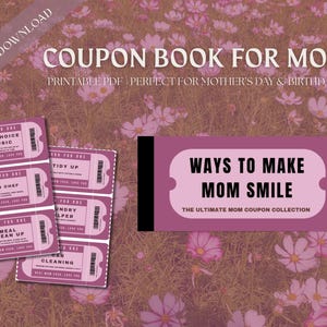 Livre de coupons imprimable pour mamans, téléchargement numérique instantané pour la fête des mères et les anniversaires, cadeau imprimable, coupons personnalisables Meilleure maman de tous les temps