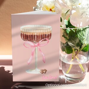 Custom Softcover Coquette Espresso Martini Journal, Bachelorette Gifts, Coffee Lover Notebook, Pink Bow Stationery, Tini Time