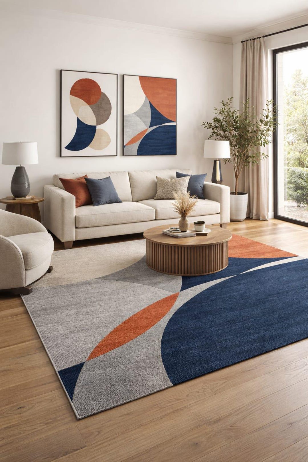 Hand Tufted Wool Rug – Modern Abstract Geometric Living Room Carpet - Etsy