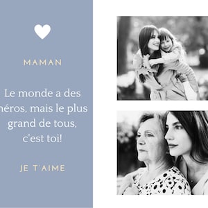 personalized French mom photo collage to print, mom gift, Mother's Day gift, mom photo frame, personalized mom frame