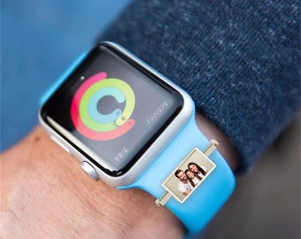 Aangepaste foto Apple Watch-bandbedel: gepersonaliseerde iWatch-sieraden