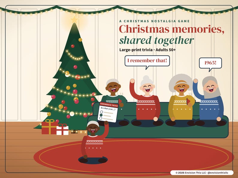 Christmas Nostalgia Trivia for Seniors | Large Print Game (digital ...