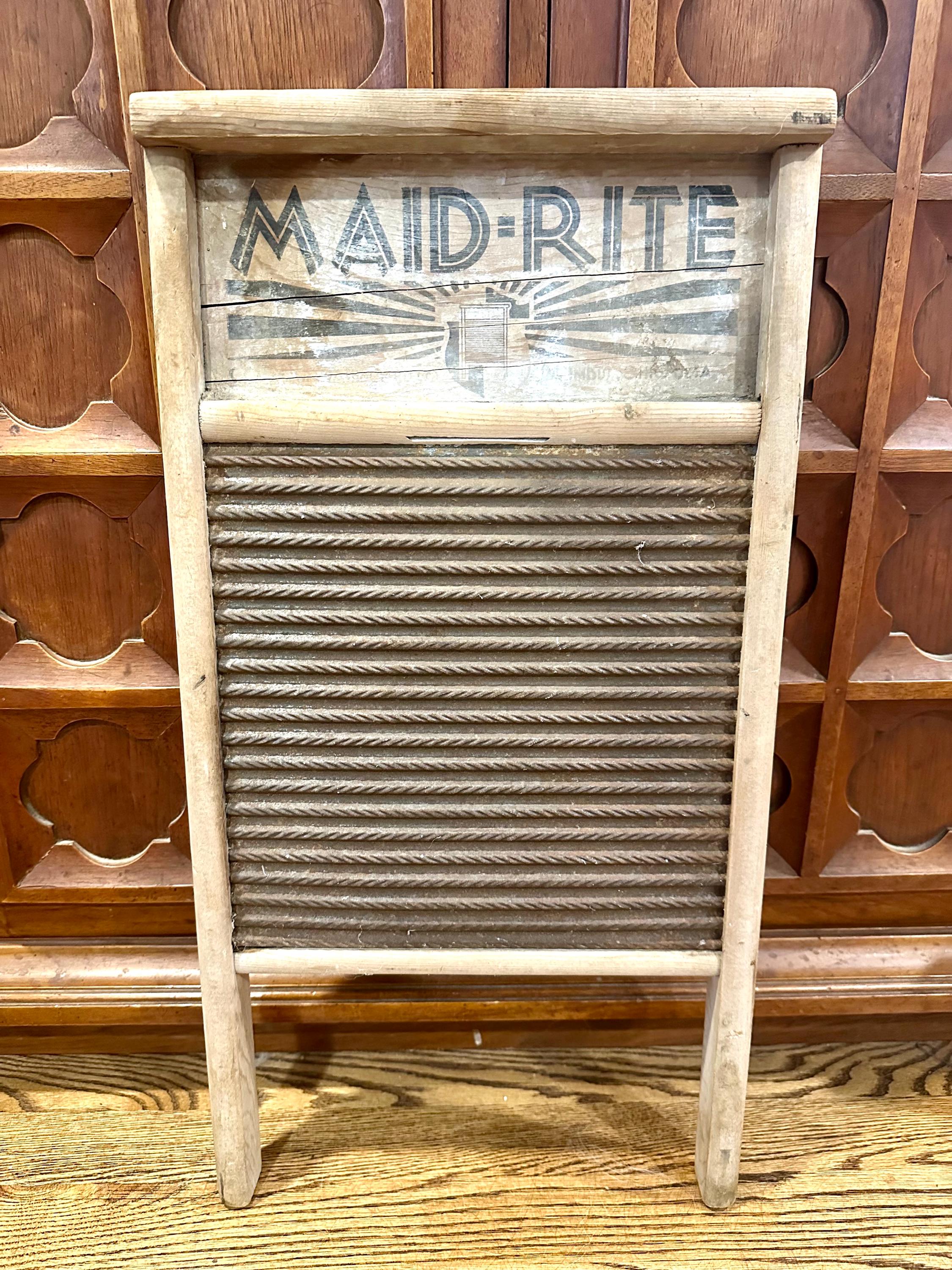 Vintage Maid-rite Wooden/metal Washboard - Etsy