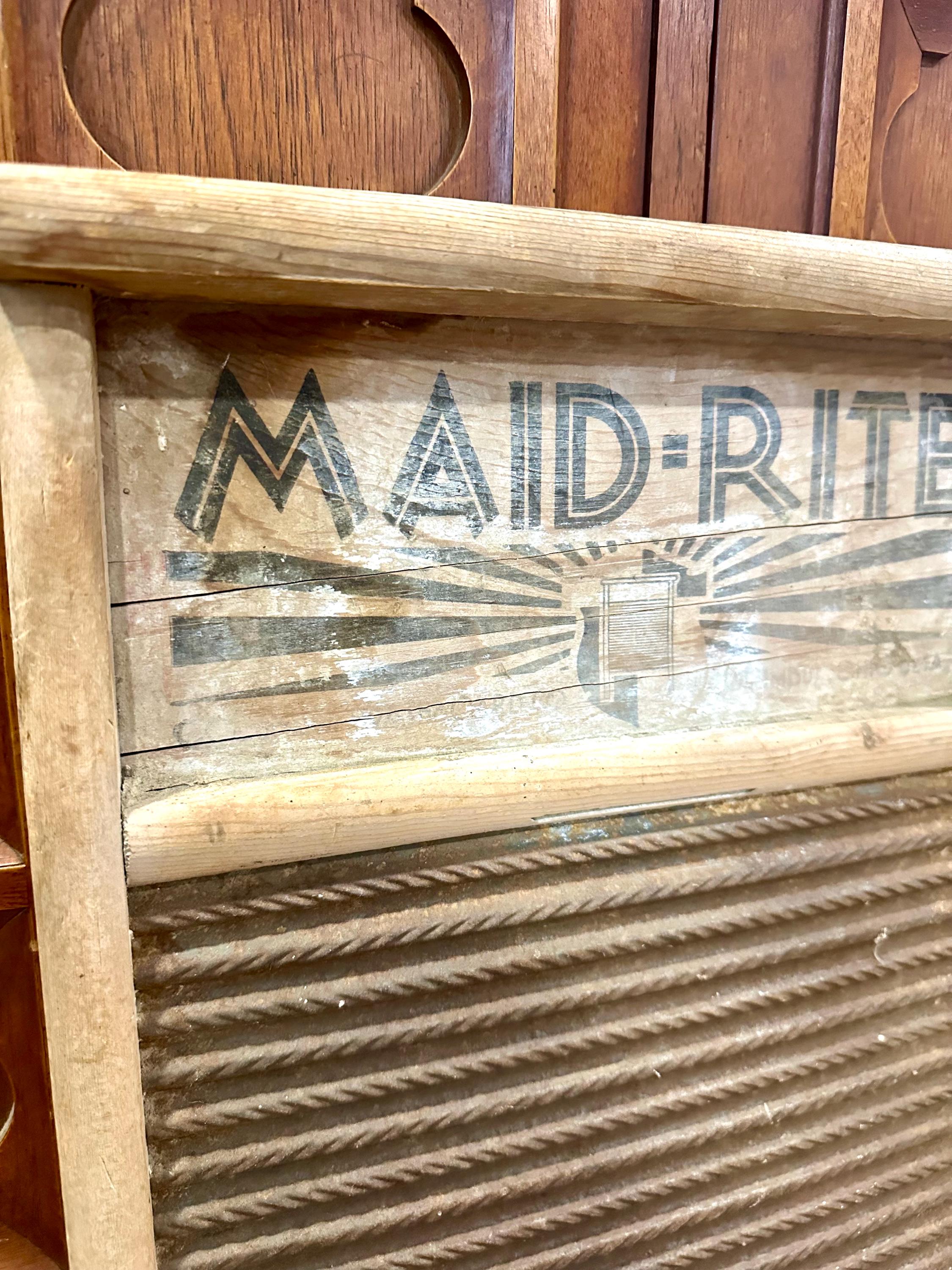 Vintage Maid-rite Wooden/metal Washboard - Etsy