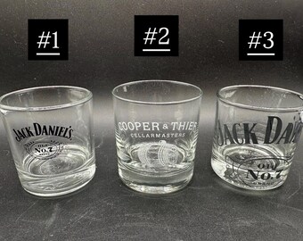 You Choose! Jack Daniel's and Cooper & Thief branded whiskey lowball glasses