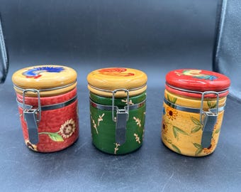 Vintage Susan Winget Rooster Canisters: Coffee, Sugar, Tea Jars - Etsy