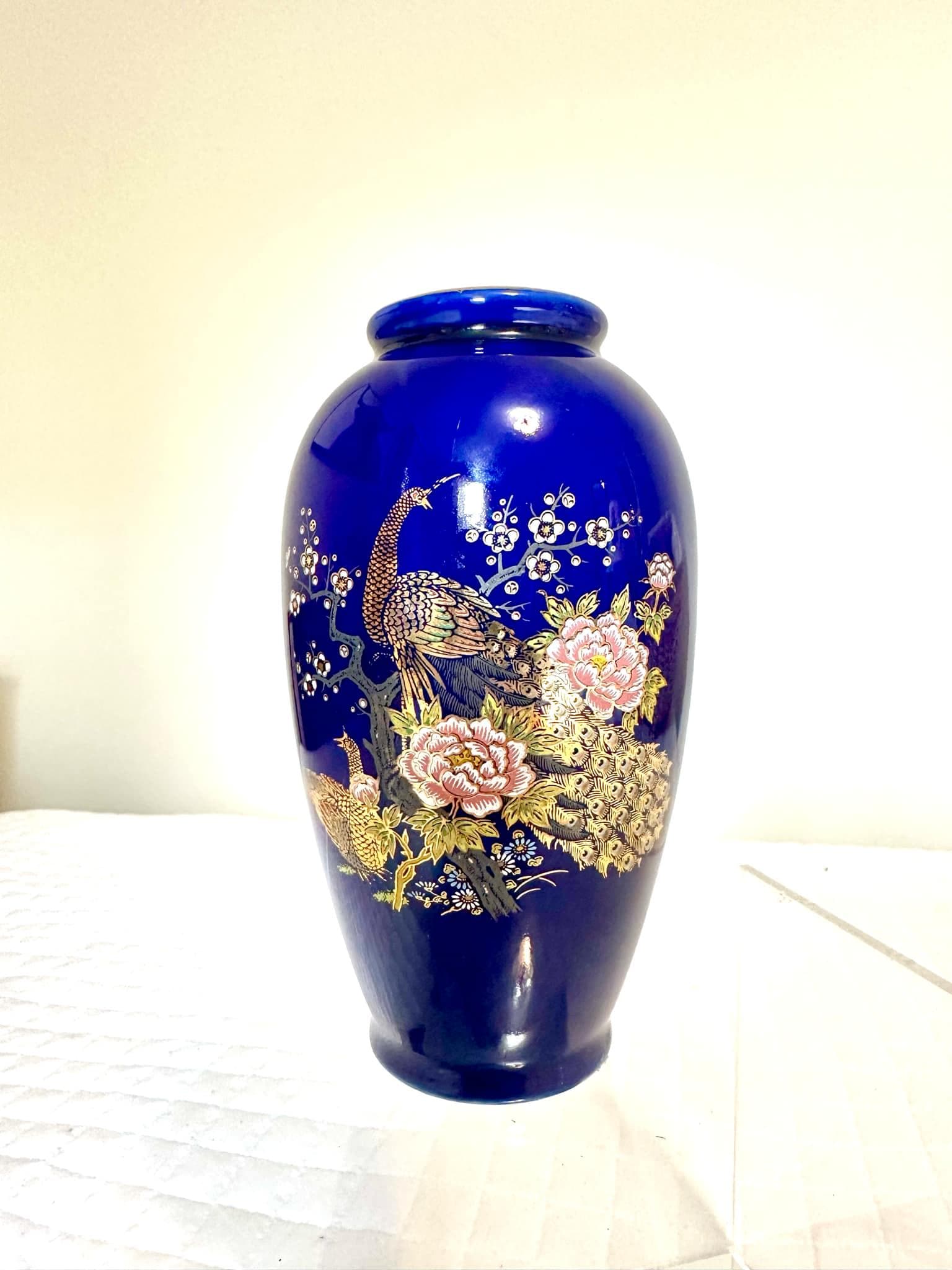 Kyoto IMPERIAL Peacock Japanese/japan Porcelain Blue Vase - Etsy