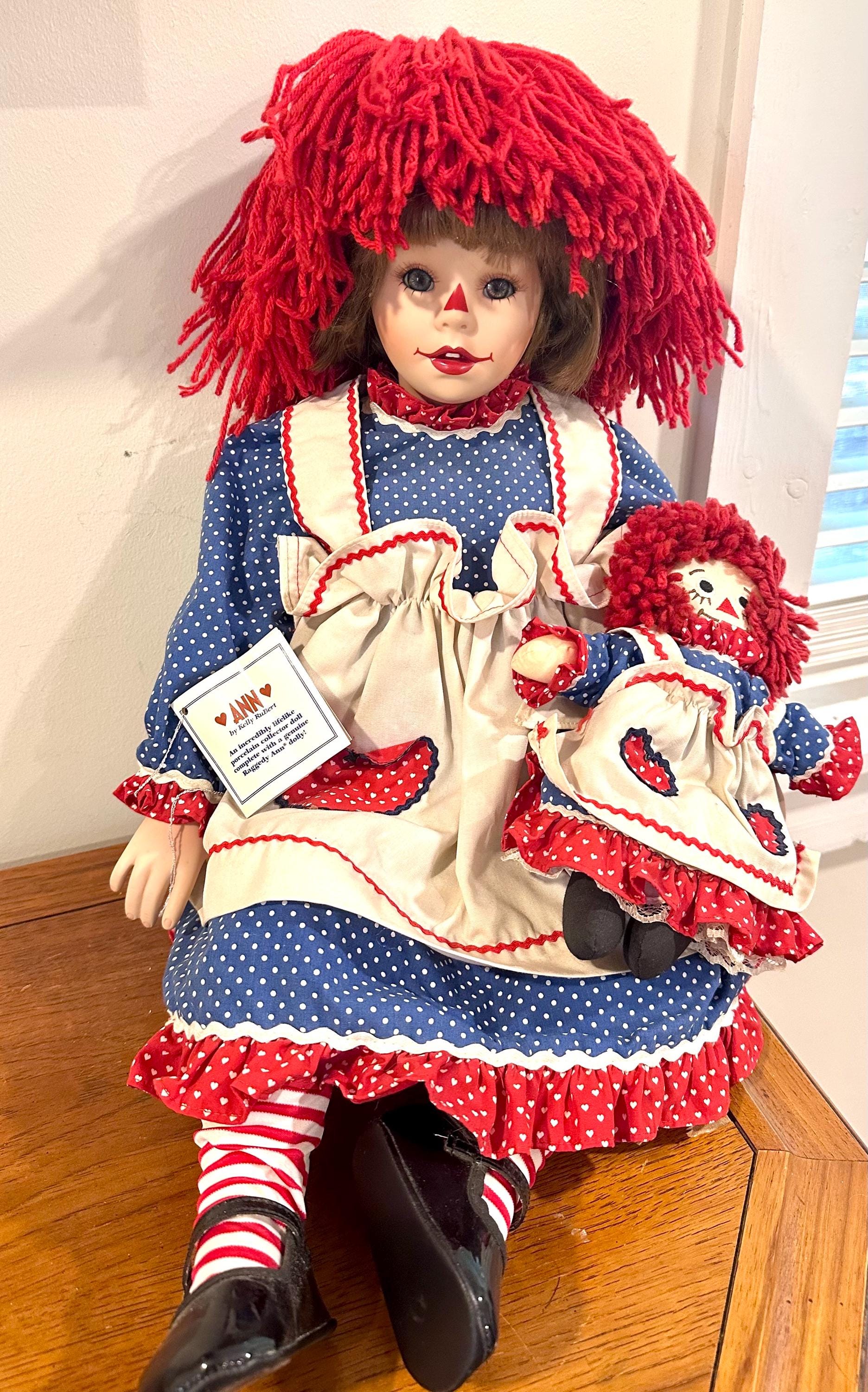 Vintage Raggedy Ann by Kelly Rubert Porcelain Doll - Etsy