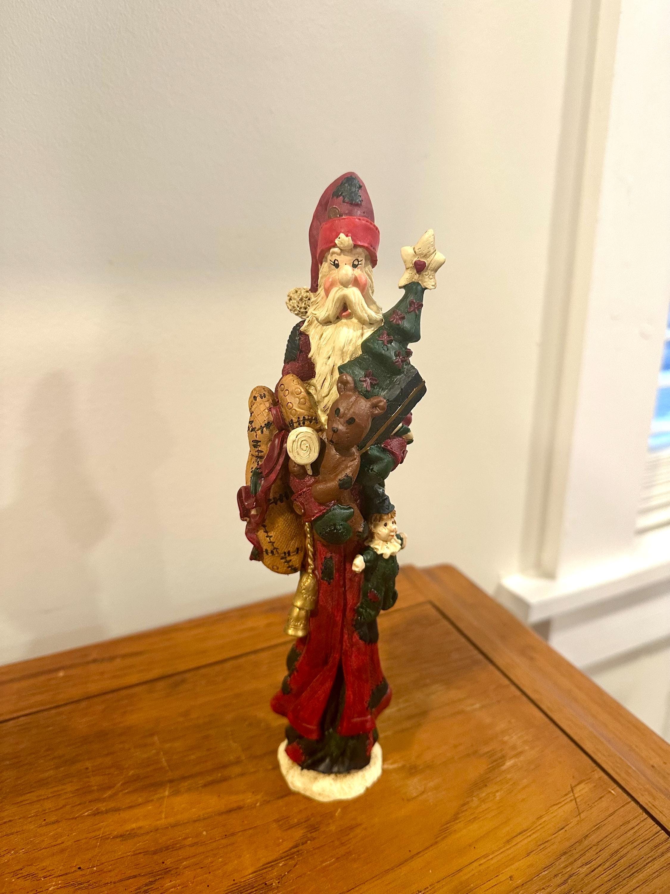 Vintage Patchwork Style Santa Figurine - Etsy