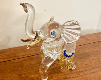 Vintage Glass Elephant Figurine