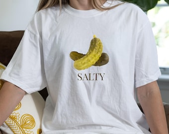 Salty Pickle T-Shirt: Funny Food Pun Tee, Sour Humor