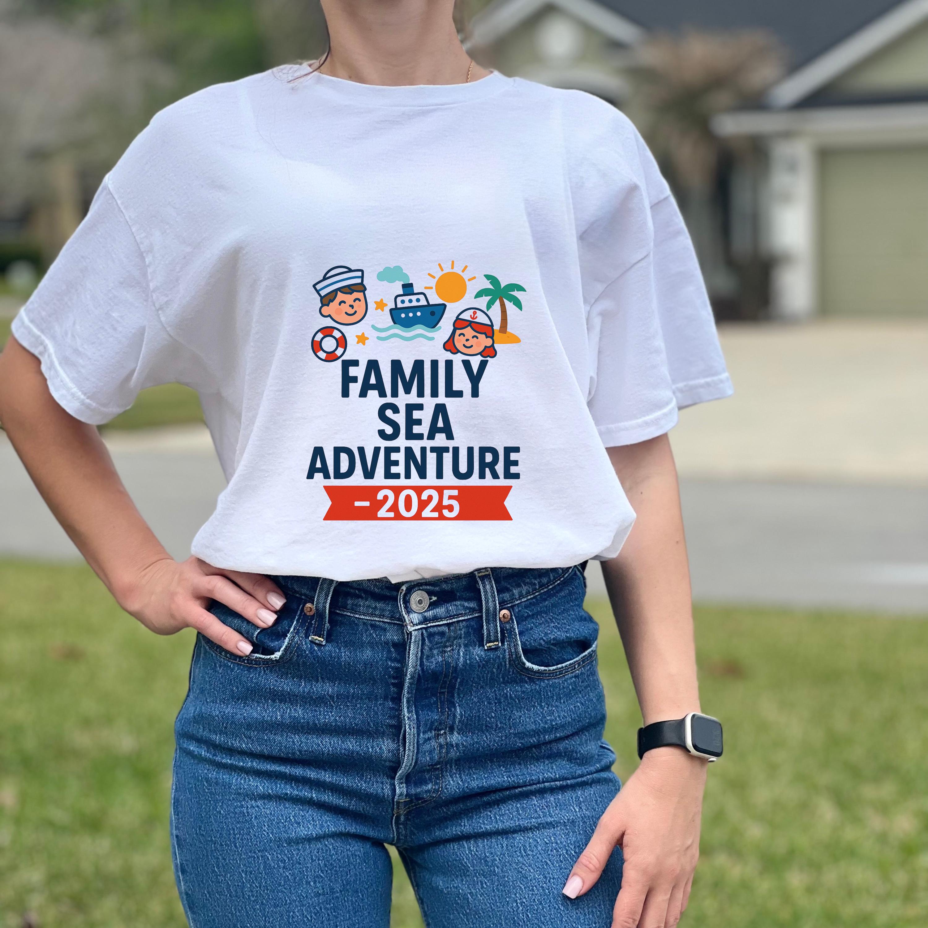Family Cruise T-Shirt 2025, Cruise Vacation Shirt for Adults and Kids, Sea Adventure Shirt