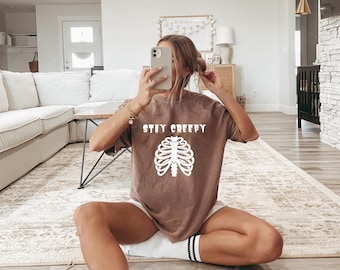 Creepy Skeleton Ribcage Tee, Spooky Season Shirt, Halloween T-Shirt