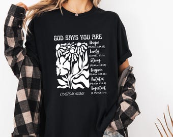 Personalized Christian Shirt: Floral Bible Verse Tee