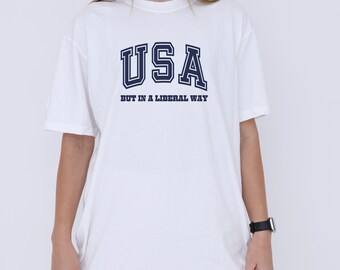 Liberal USA Political Shirt: Y2K Blue Voter Tee