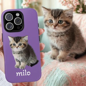 Personalized Custom Cartoonified Pet Phone Case for iPhone Samsung or Pixel, Custom Photo Art, Cartoonified Pet Design, Pet Lover Gift
