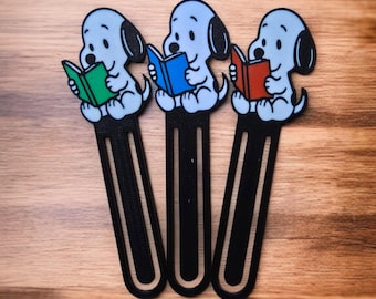 Cartoon Dog Bookmark – Reading Puppy, Minimalist PLA (3 PCS)
