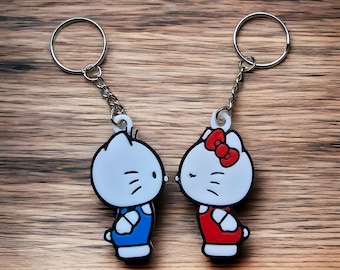 Kawaii Couple Cat Keychains – Matching Romantic Gift Set (2PCS)