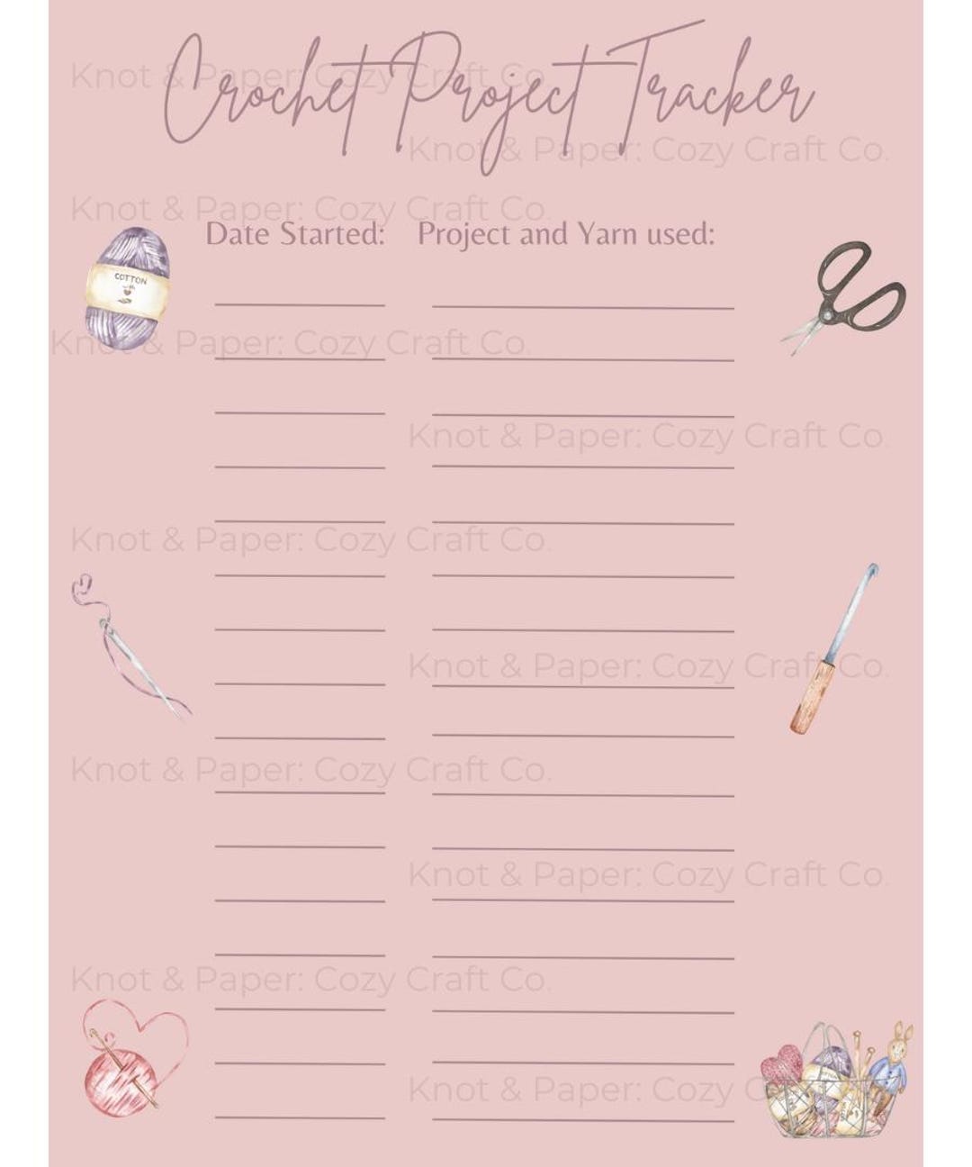 Crochet Project Tracker: Organize, Plan, & Create With Style - Etsy