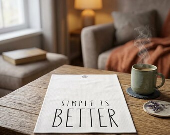 Strofinaccio da cucina "La semplicità è la chiave" / Strofinaccio da cucina minimalista in microfibra