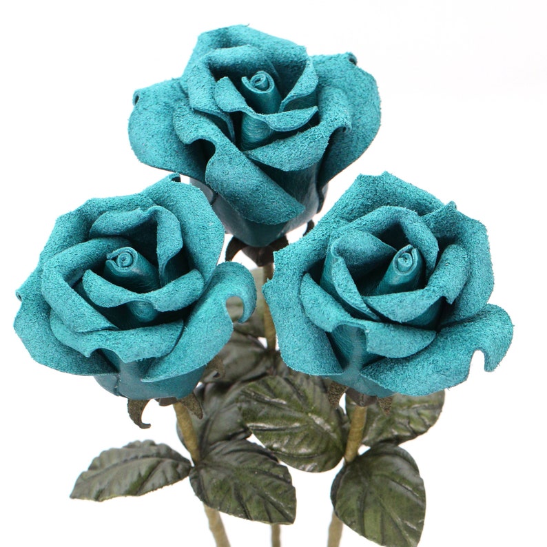 Leather Rose Third Anniversary Wedding Gift Single Long Stem Etsy