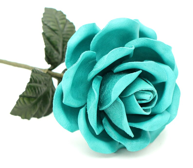 Leather Rose Personalized Third Wedding Anniversary Gift Long Etsy