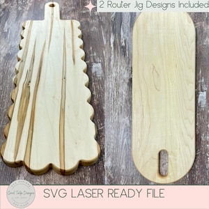 Charcuteriebord SVG-bundel – 2 freesmalsjablonen – geschulpte en ovale vormen – lasergesneden bestanden voor mdf of acryl – digitale download