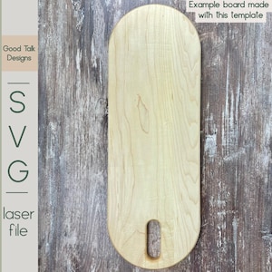 Lang ovaal charcuteriebord SVG – lasergesneden routersjabloon – vormbestand snijplank voor MDF of acryl – digitale download voor doe-het-zelvers
