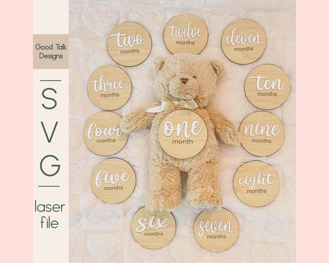 Baby Milestone Discs SVG: Laser Cut File (digital Download) - Etsy ...
