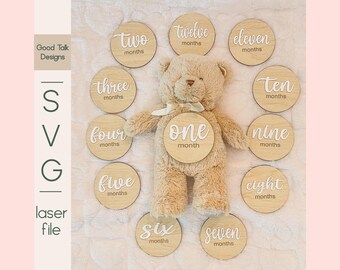 Baby Milestone Discs SVG: Laser Cut File (digital Download) - Etsy ...