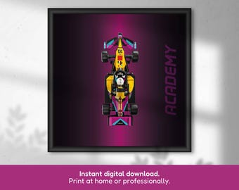 F1 Academy Race Car Poster - Formula 1 Wall Art - Digital Download 25x25cm