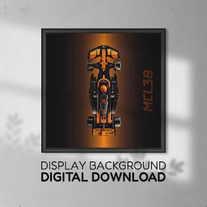 McLaren MCL38 F1 Raceauto geïnspireerde muurposter, digitale download van 25x25 cm