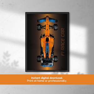 Affiche murale inspirée des voitures de course McLaren de Formule 1, téléchargement numérique 50x70 cm
