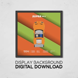 Toyota Supra MK4 Display Background | Digitale Download 25x25 cm | Compatibel met 77260