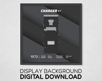 Dodge Charger R/T Display Background | Digital Download 25x25 cm | Compatible with 76912