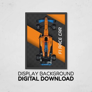 McLaren F1 Race Car Display Background | Technic Display | Digital Download 50x70 cm | Compatible with 42141