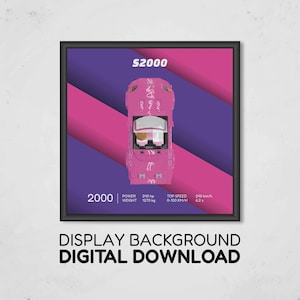 Honda S2000 Display Background | Digital Download 25x25 cm | Compatible with 77241