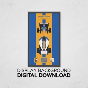 Williams FW14B Mansell F1 Race Car Display Background | Technic Display | Digital Download 30x50 cm | Compatible with 10353