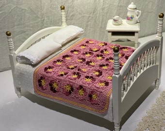 Miniature beautiful handmade crochet blanket,