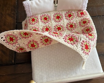 Miniature crochet blanket,